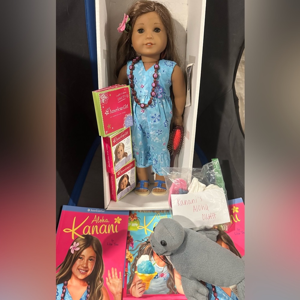 American Girl Kanani Blue Floral Dress Doll Outfit - Blue